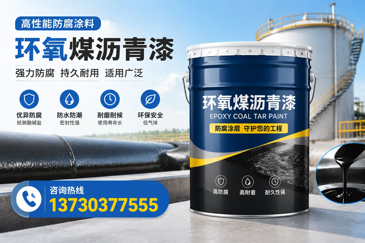 环氧煤沥青漆的耐久性分析，适合吕梁的使用场景